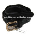 Braided Genuine Leather Belt With Gold Plated Buckle